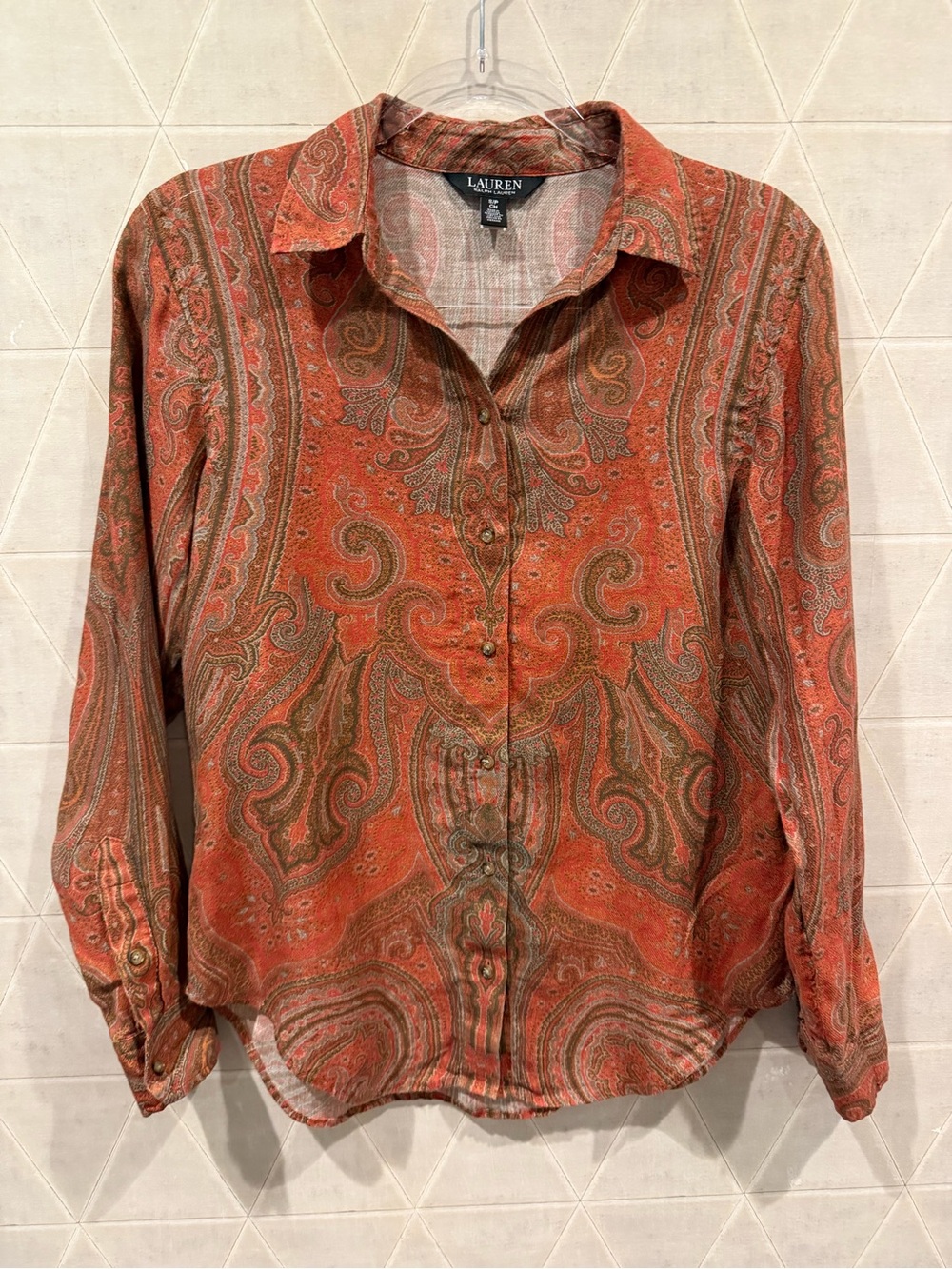 Lauren Ralph Lauren Paisley Challis Shirt Size S